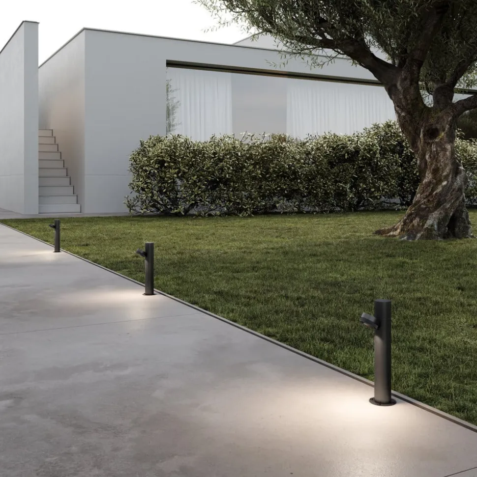 Karman LED-gadelampe Jaco, 30 cm, brun, aluminium, 1 lyskilde.