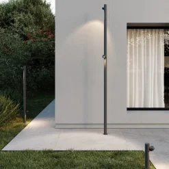 Karman LED-gadelampe Jaco, 30 cm, brun, aluminium, 1 lyskilde.