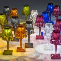 Kartell LED-bordlampe Batteri, 26 cm, røggrå, IP54