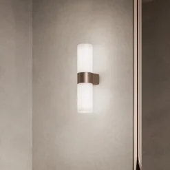 kdln væglampe Pastilla, bronze, højde 36 cm, glas