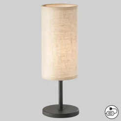 Kira bordlampe, tekstilskærm, sort/sand