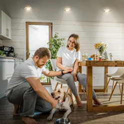 Klira indbygningslampe, nikkel, drejelig, dæmpbar, 3 stk