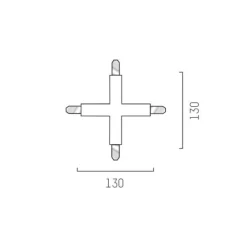 Krydsforbinder til Volare 2-fase skinne, hvid
