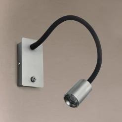 Kurt LED-væglampe, mat nikkel med fleksibel arm