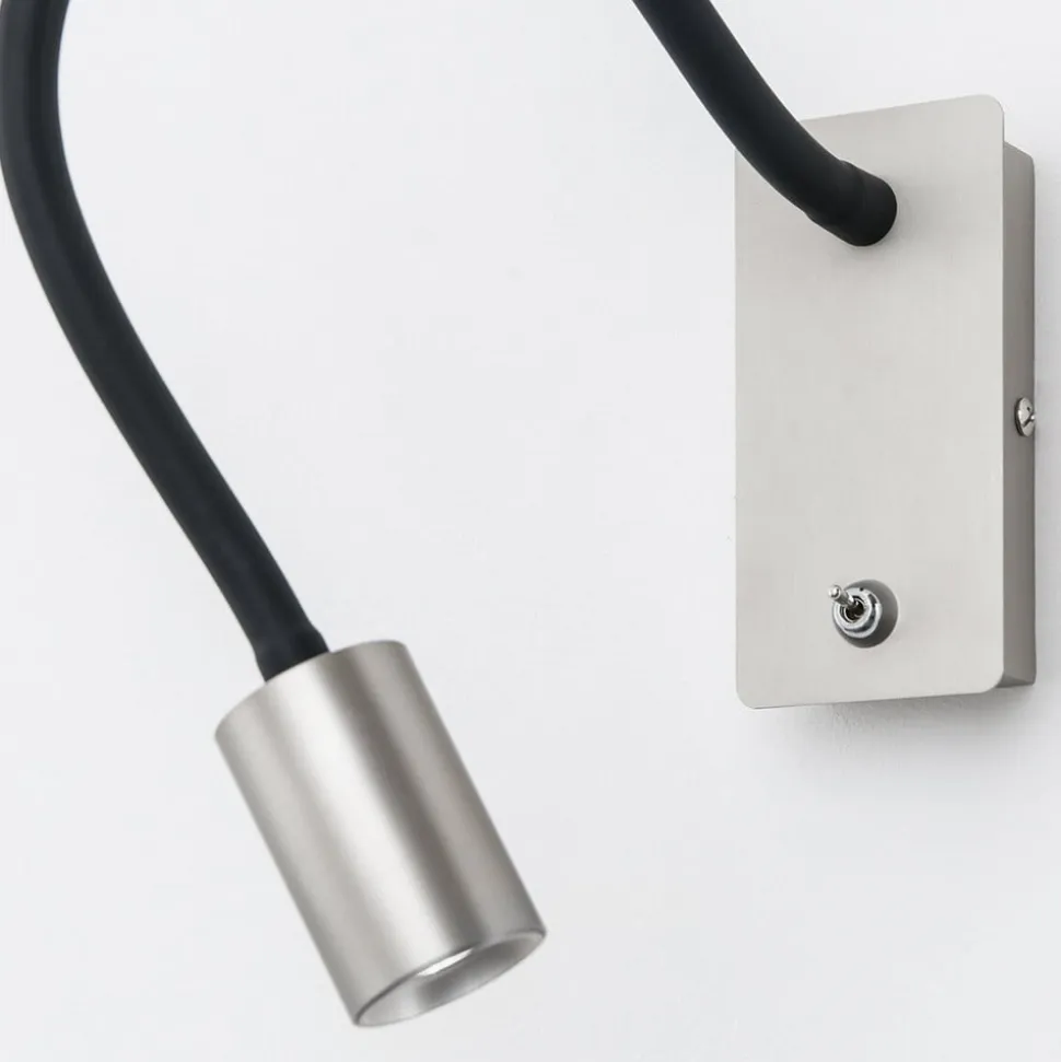 Kurt LED-væglampe, mat nikkel med fleksibel arm