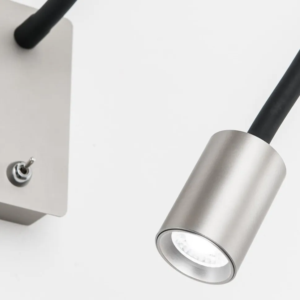 Kurt LED-væglampe, mat nikkel med fleksibel arm