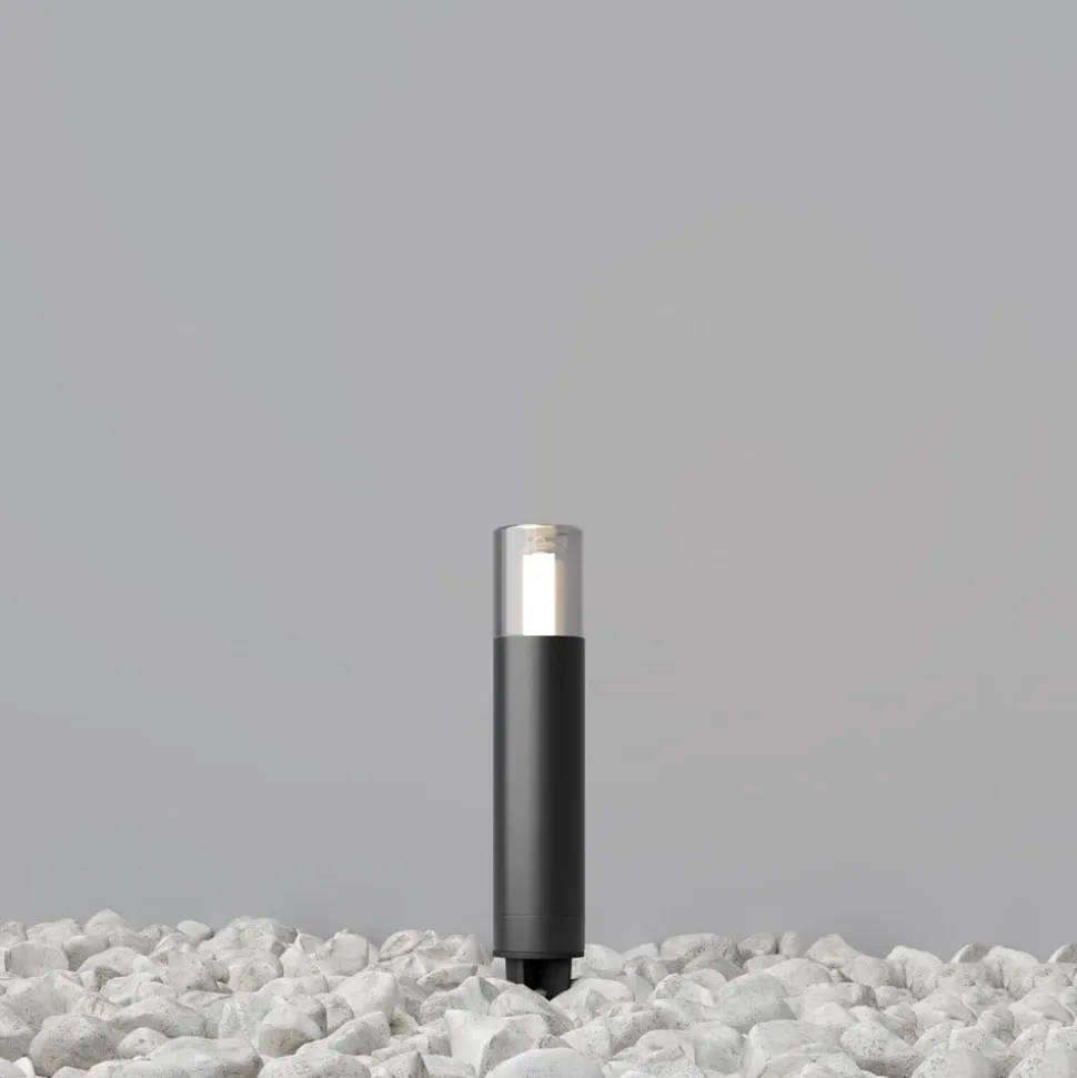 Lampe med jordspyd GLIDE, grafit, højde 37 cm, IP54, G9