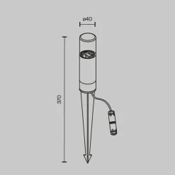 Lampe med jordspyd GLIDE, grafit, højde 37 cm, IP54, G9
