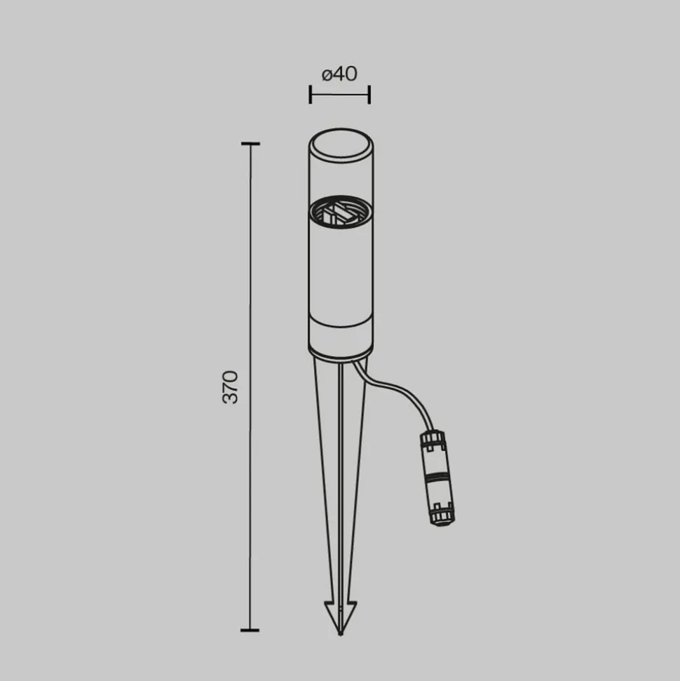 Lampe med jordspyd GLIDE, grafit, højde 37 cm, IP54, G9