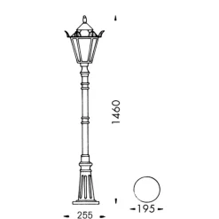 Lampemast 754 S i herregårdsstil