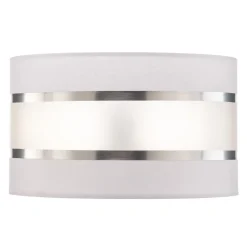 Lampeskærm Helen E27 Ø25/højde 15 cm hvid/sølv