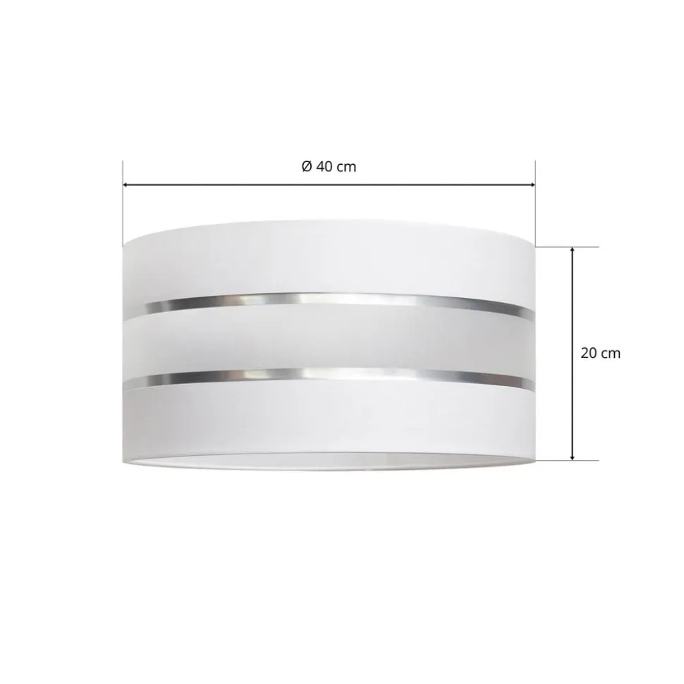 Lampeskærm Helen E27 Ø40/højde 20 cm hvid/sølv