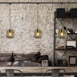 Lampeskærm Loon Ball Mini, Ø 18 cm, røggrå, glas