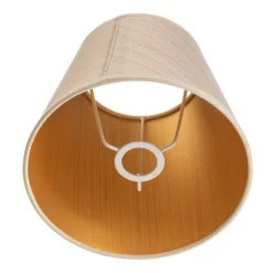 Lampeskærm Sofia Højde 15,5 cm hvid/guldstrip