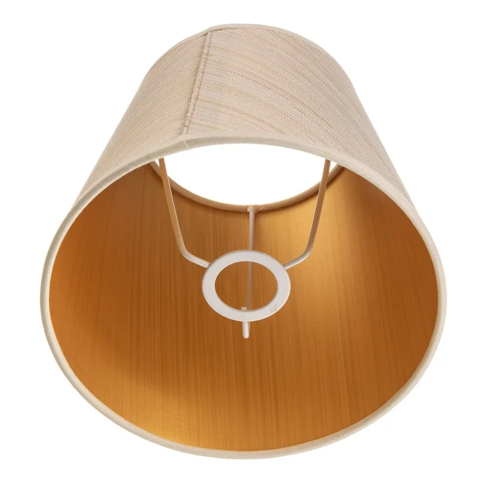 Lampeskærm Sofia Højde 15,5 cm hvid/guldstrip