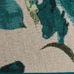 Lampeskærm Sofia Højde 21 cm, blomstermønster turkis