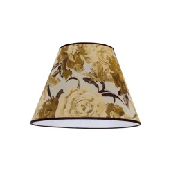Lampeskærm Sofia Højde 25 cm, blomstermønster gul