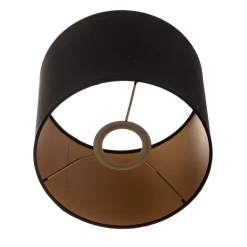 Lampeskærm Soho, sort/guld, tekstil, Ø 18 cm