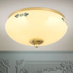 Landhaus loftlampe, messing creme blå, Ø 28 cm