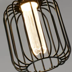 LED Deco Pære Cylinder E27 4,5W 2,700K sort metalstivere