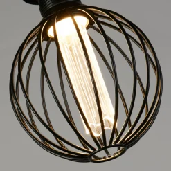 LED Deco Pære Globe E27 4,5W 2.700K sort metal stivere