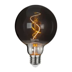 LED globe G95 filament optic E27 3W 1800K røget glas