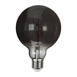 LED globe G95 filament optic E27 3W 1800K røget glas