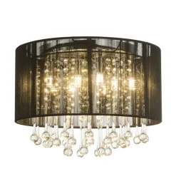 LED loftlampe Sierra med silkeskærm og vedhæng