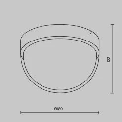 LED udendørs loftlampe Mon, grafit, Ø 18 cm, IP65, 3.000K