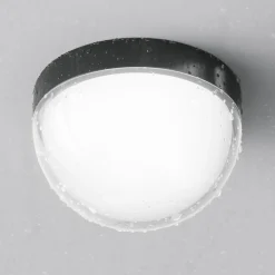 LED udendørs loftlampe Mon, grafit, Ø 18 cm, IP65, 3.000K