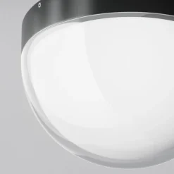 LED udendørs loftlampe Mon, grafit, Ø 18 cm, IP65, 3.000K