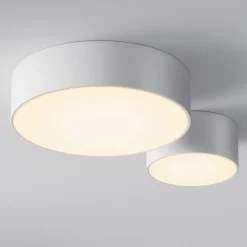 LED udendørs loftlampe Zon, hvid, Ø 12 cm, 3.000 K, metal