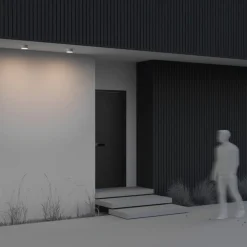 LED udendørs loftlampe Zon, hvid, Ø 12 cm, 3.000 K, metal