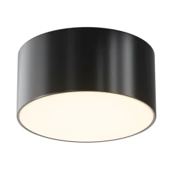 LED udendørs loftlampe Zon, sort, Ø 12 cm, 3.000 K metal
