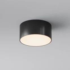 LED udendørs loftlampe Zon, sort, Ø 12 cm, 3.000 K metal