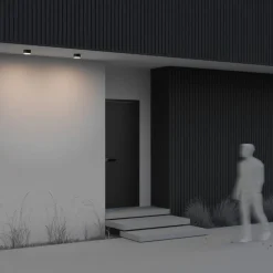 LED udendørs loftlampe Zon, sort, Ø 12 cm, 3.000 K metal