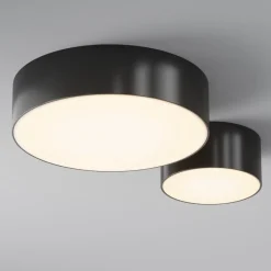 LED udendørs loftlampe Zon, sort, Ø 22 cm, 3.000 K metal