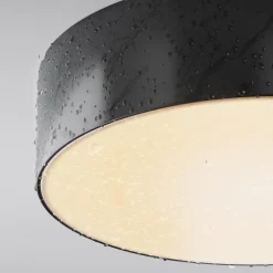 LED udendørs loftlampe Zon, sort, Ø 22 cm, 3.000 K metal