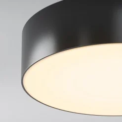 LED udendørs loftlampe Zon, sort, Ø 22 cm, 3.000 K metal