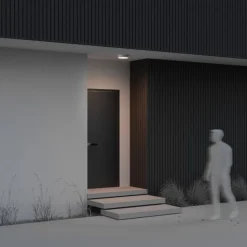 LED udendørs loftlampe Zon, hvid, Ø 22 cm, 3.000 K, metal