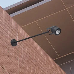 LED udendørs vægspot 5012, sort, aluminium, glas, 68 cm