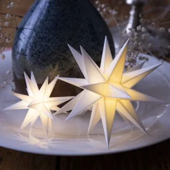 LED-babystjerne, inde, 18-takket, batteri, hvid