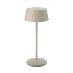 LED-bordlampe Facetta, beige, 22 cm, metal, CCT IP44