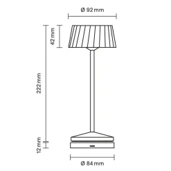 LED-bordlampe Facetta, beige, 22 cm, metal, CCT IP44