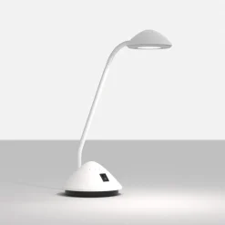 LED-bordlampe MAULarc, hvid, højde 38 cm, fleksibel