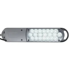 LED-bordlampe MAULatlantic, sølv, højde 38 cm, klemmefod