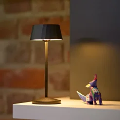 LED-bordlampe med batteri Facetta, 3-pak, sort, 22 cm, IP44