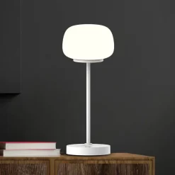 LED-bordlampe Pina hvid Højde 27,8 cm Metal/glas Touch