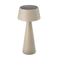 LED-bordlampe Solino, beige, solcelle/USB, 26 cm, IP44