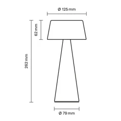 LED-bordlampe Solino, beige, solcelle/USB, 26 cm, IP44